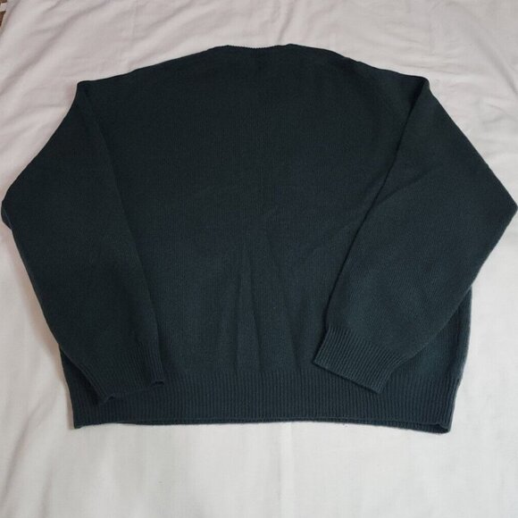 Vintage 90s POLO RALPH LAUREN V-Neck Sweater 100% Lambswool Green XXL - Picture 3 of 3